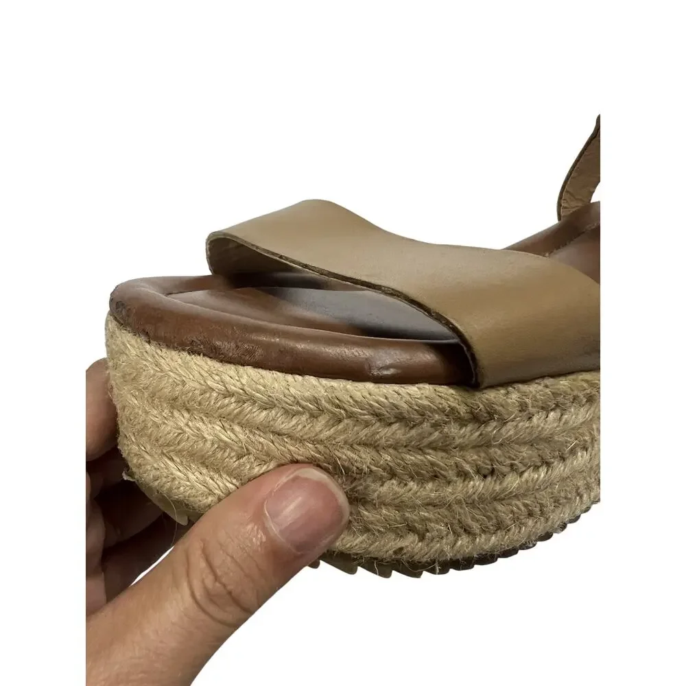 Steven By Steve Madden Sabbie Platform Espadrilles Sandals Tan 3 Inch Heel - 7.5 - Picture 6 of 8